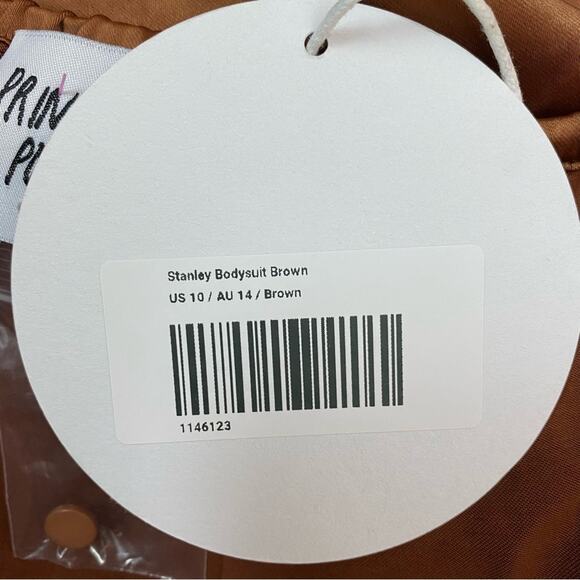 Princess Polly Stanley Bodysuit Brown Size 10 - Picture 9 of 11